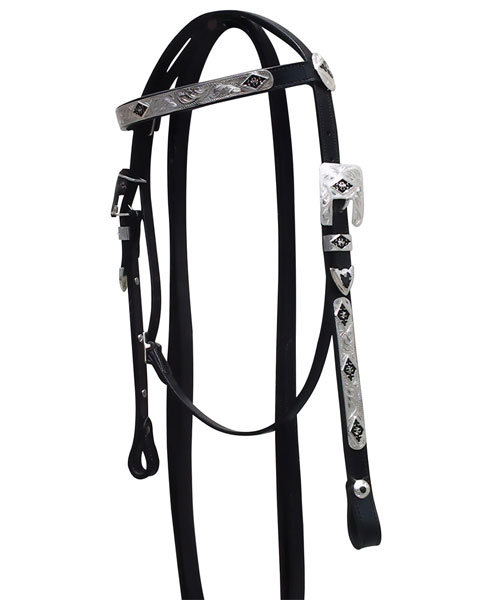 WESTERN-HEADSTALL-WITH-SILVER-FITTING