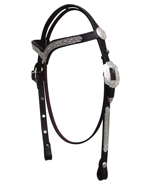 V-SHAPE-WESTERN-HEAD-STALL-WITH-SILVER-FITTING