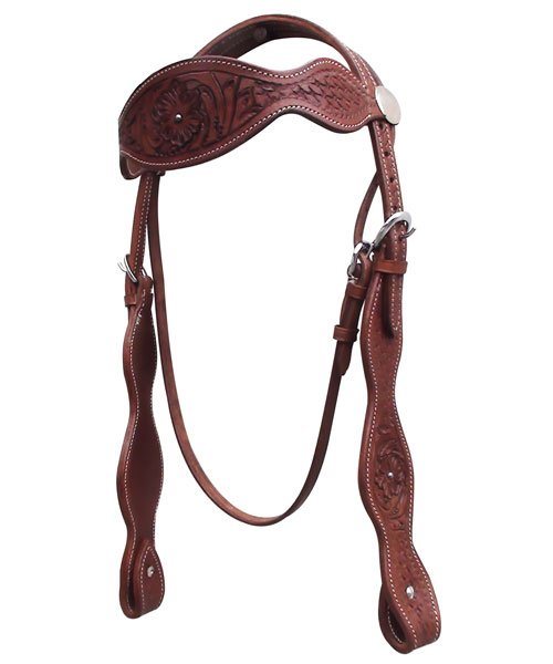 WESTERN-HEADSTALL-WITH-CARVING-&-WIDE-BROWBAND